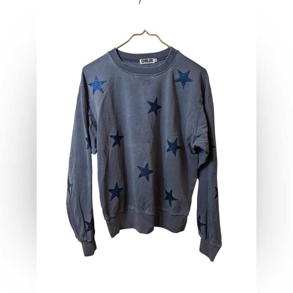 CHRLDR | cheerleader sweatshirt small glitter stars